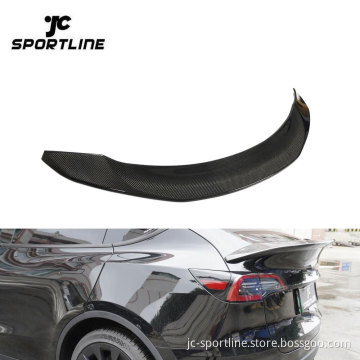 Real Carbon Fiber Rear Trunk Spoiler Wing for Tesla Model Y 2019-2021